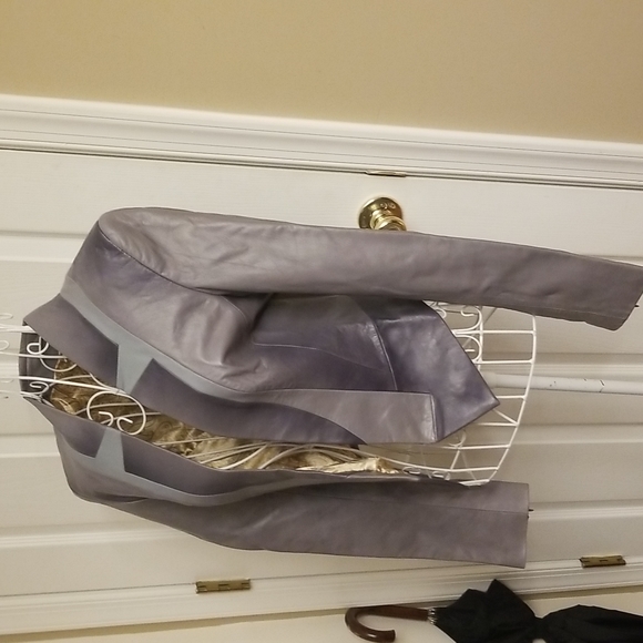 Gorgeous multicolored gray leather jacket XS - Picture 3 of 9